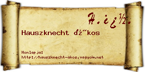 Hauszknecht Ákos névjegykártya
